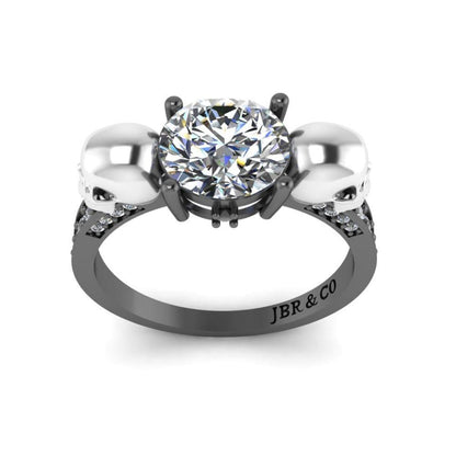 JBR Skull Design Engagement Rings In Sterling Silver - JBR Jeweler