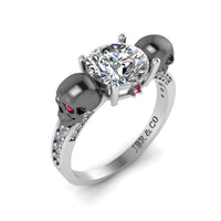 JBR Skull Design Engagement Rings In Sterling Silver - JBR Jeweler