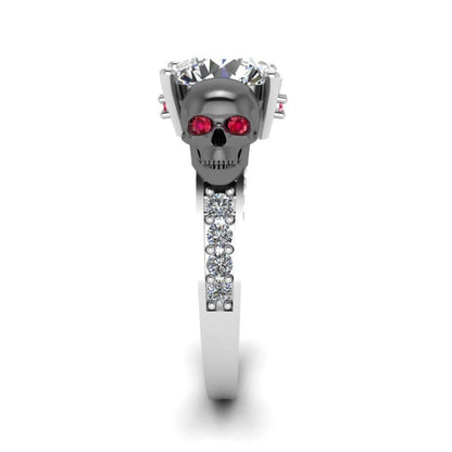 JBR Skull Design Engagement Rings In Sterling Silver - JBR Jeweler