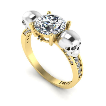 JBR Skull Design Engagement Rings In Sterling Silver - JBR Jeweler