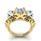 JBR Skull Design Princess Cut Sterling Silver Ring - JBR Jeweler