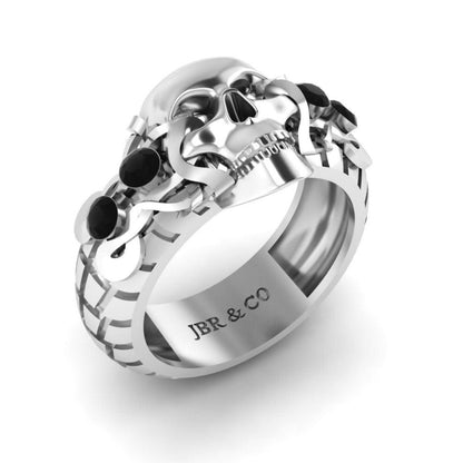 JBR Skull Design Sterling Silver Ring - JBR Jeweler