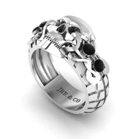 JBR Skull Design Sterling Silver Ring - JBR Jeweler