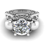 JBR Skull Engagement Ring Mesh Gothic Skull Ring Womens In Sterling Silver - JBR Jeweler