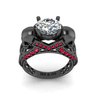 JBR Skull Engagement Ring Mesh Gothic Skull Ring Womens In Sterling Silver - JBR Jeweler