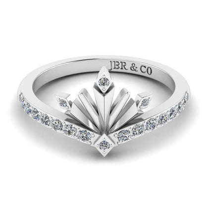 JBR Snowflake Crystal Sterling Silver Promise Ring - JBR Jeweler