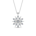 JBR Snowflake Round Cut Diamond Pendant Silver For Women - JBR Jeweler