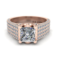 JBR Solitaire Princess Cut Sterling Silver Engagement Ring - JBR Jeweler