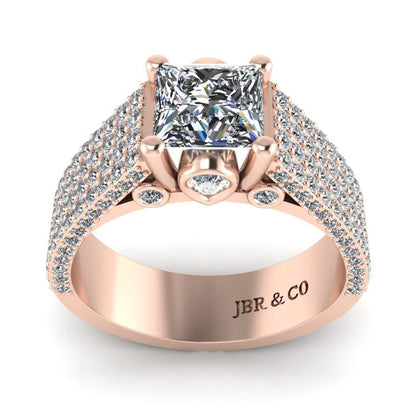 JBR Solitaire Princess Cut Sterling Silver Engagement Ring - JBR Jeweler