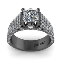 JBR Solitaire Princess Cut Sterling Silver Engagement Ring - JBR Jeweler