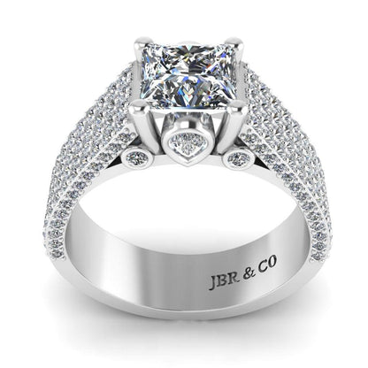 JBR Solitaire Princess Cut Sterling Silver Engagement Ring - JBR Jeweler