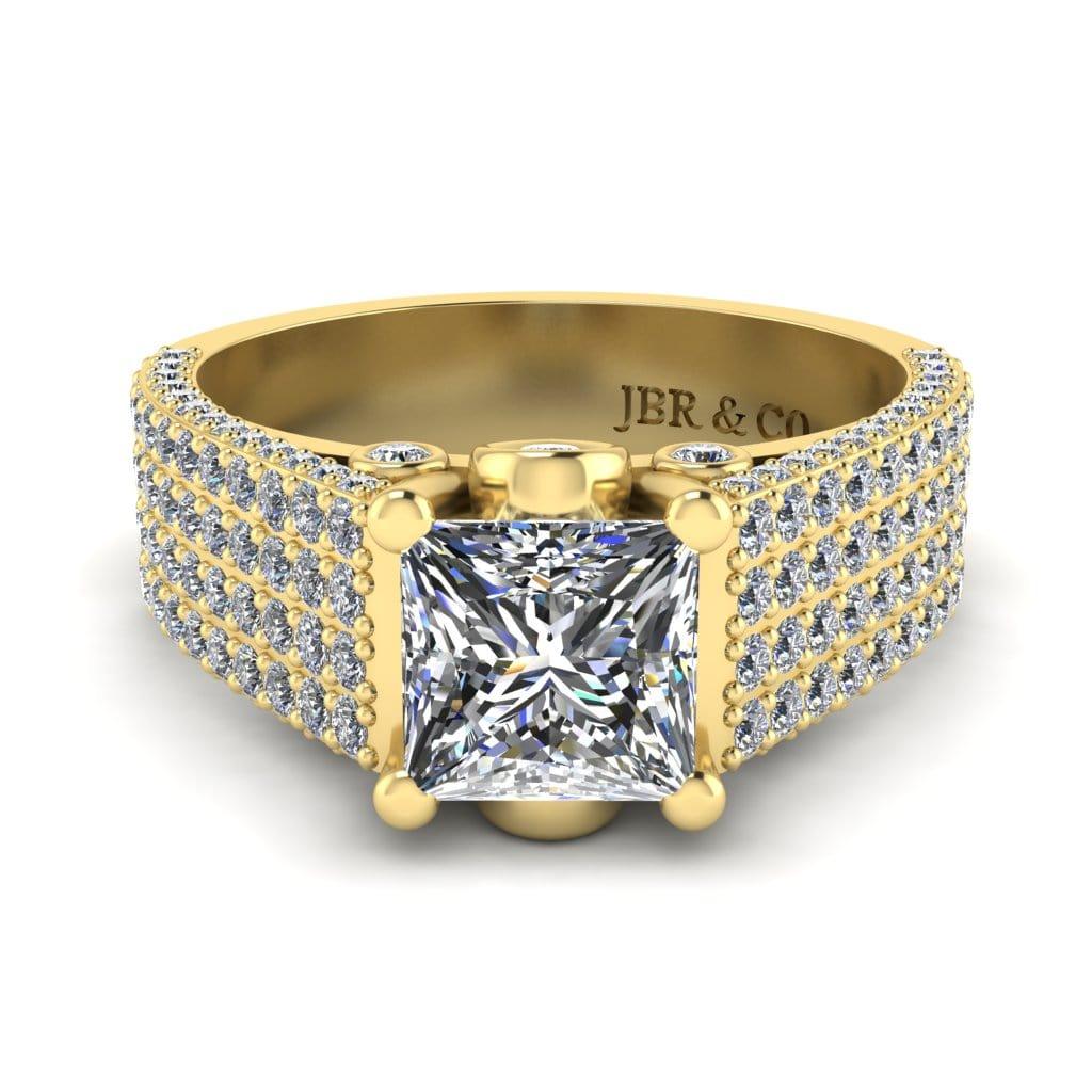 JBR Solitaire Princess Cut Sterling Silver Engagement Ring - JBR Jeweler