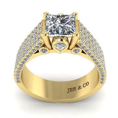 JBR Solitaire Princess Cut Sterling Silver Engagement Ring - JBR Jeweler