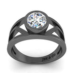 JBR Solitaire Split Shank Oval Cut Sterling Silver Ring - JBR Jeweler