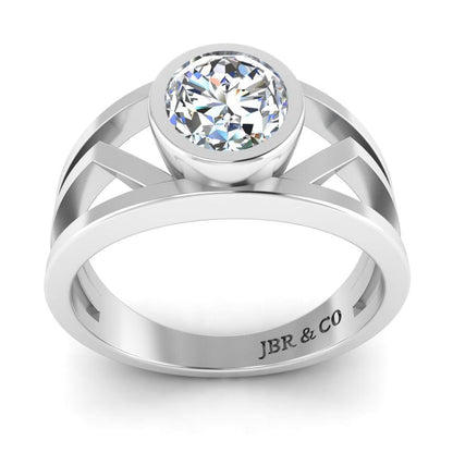 JBR Solitaire Split Shank Oval Cut Sterling Silver Ring - JBR Jeweler