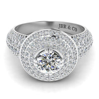 JBR Sparkling Halo Round Cut Sterling Silver Promise Ring - JBR Jeweler