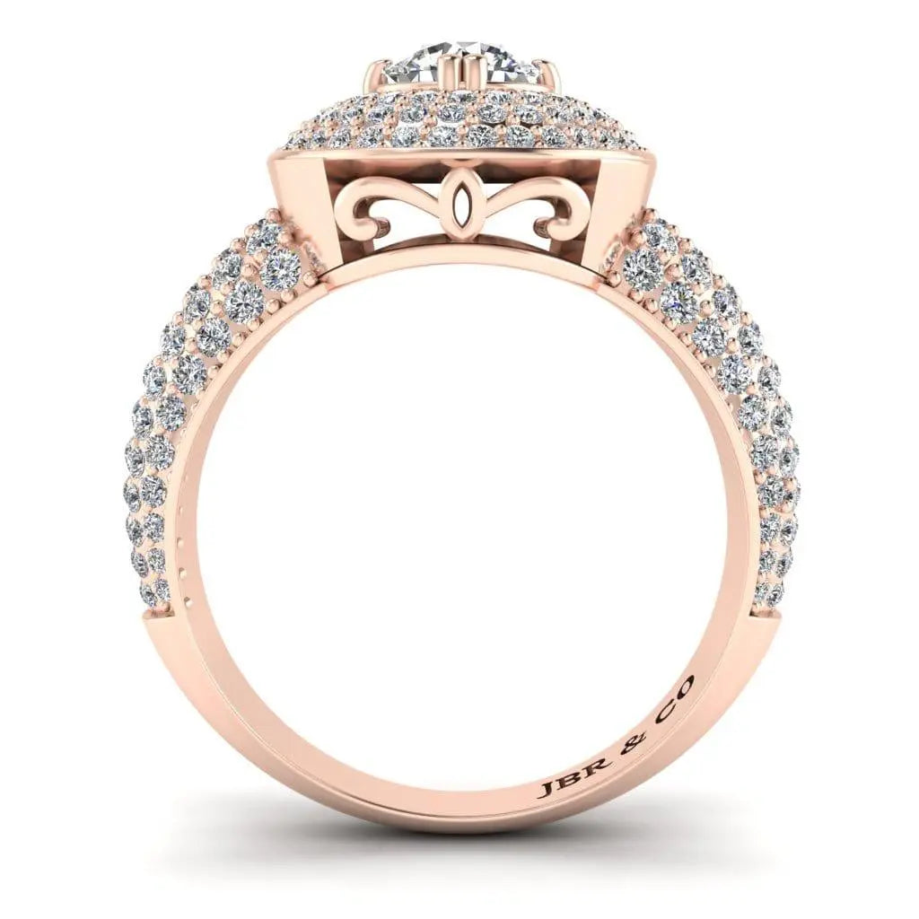 JBR Sparkling Halo Round Cut Sterling Silver Promise Ring - JBR Jeweler