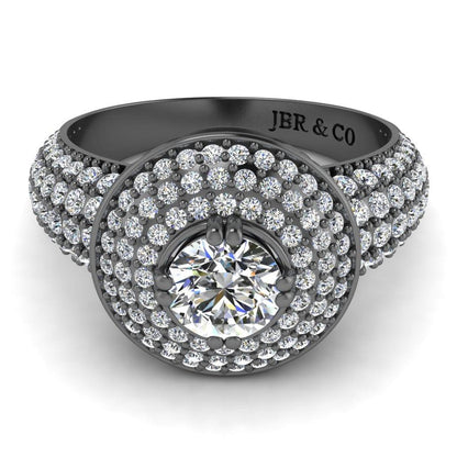 JBR Sparkling Halo Round Cut Sterling Silver Promise Ring - JBR Jeweler