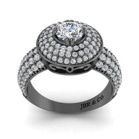 JBR Sparkling Halo Round Cut Sterling Silver Promise Ring - JBR Jeweler