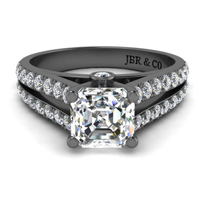 JBR Split Shank Asscher Cut Sterling Silver Ring - JBR Jeweler