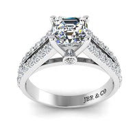 JBR Split Shank Asscher Cut Sterling Silver Ring - JBR Jeweler