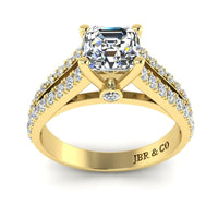 JBR Split Shank Asscher Cut Sterling Silver Ring - JBR Jeweler