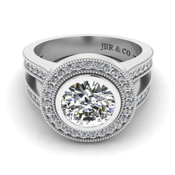 JBR Split Shank Bezel Set Sterling Silver Ring - JBR Jeweler