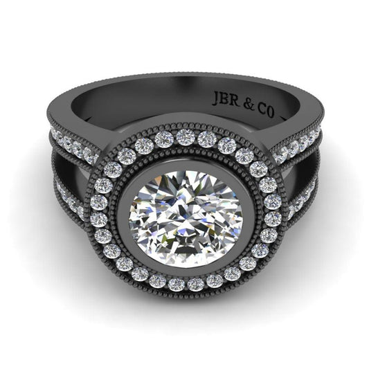 JBR Split Shank Bezel Set Sterling Silver Ring - JBR Jeweler