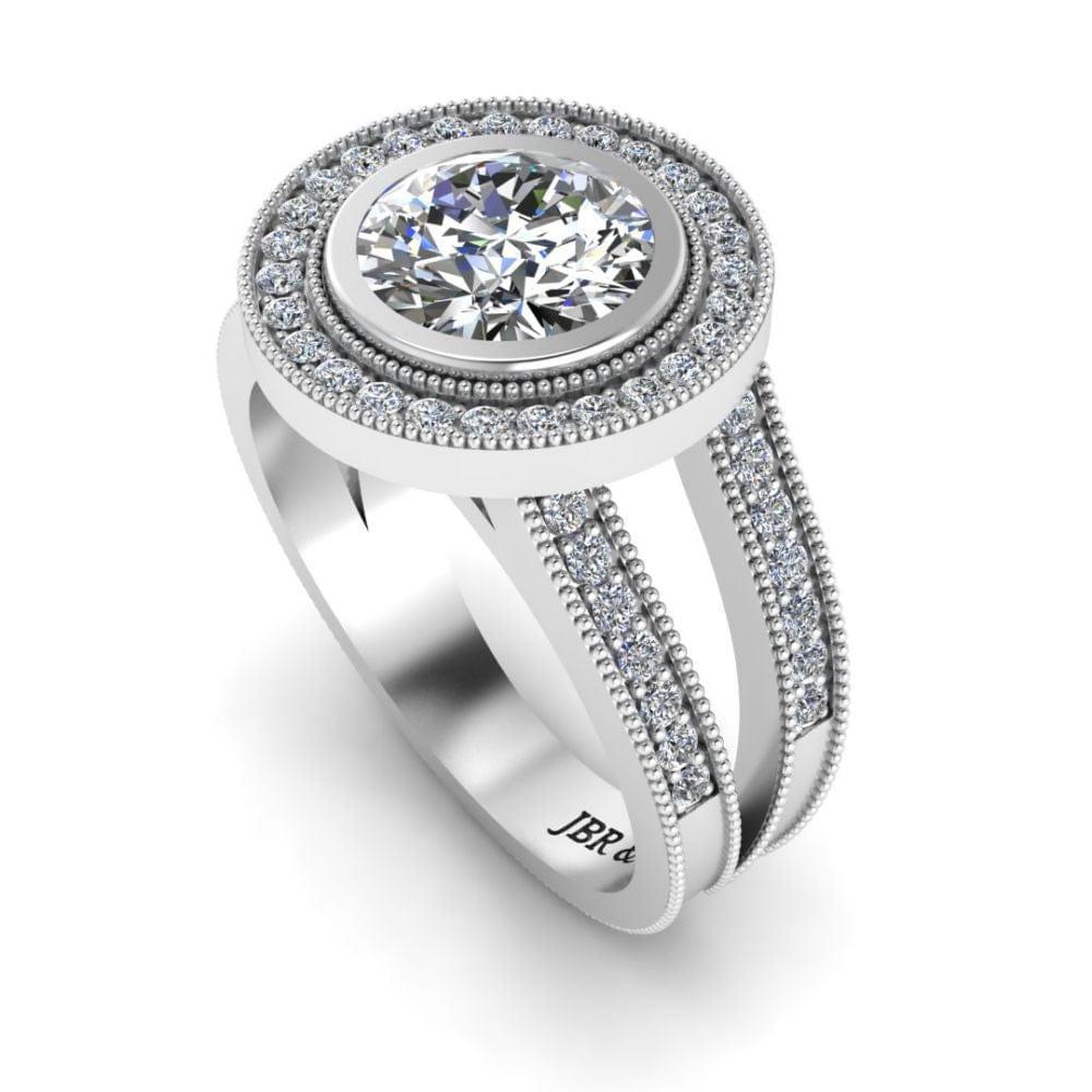 JBR Split Shank Bezel Set Sterling Silver Ring - JBR Jeweler