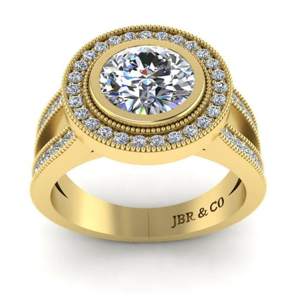 JBR Split Shank Bezel Set Sterling Silver Ring - JBR Jeweler