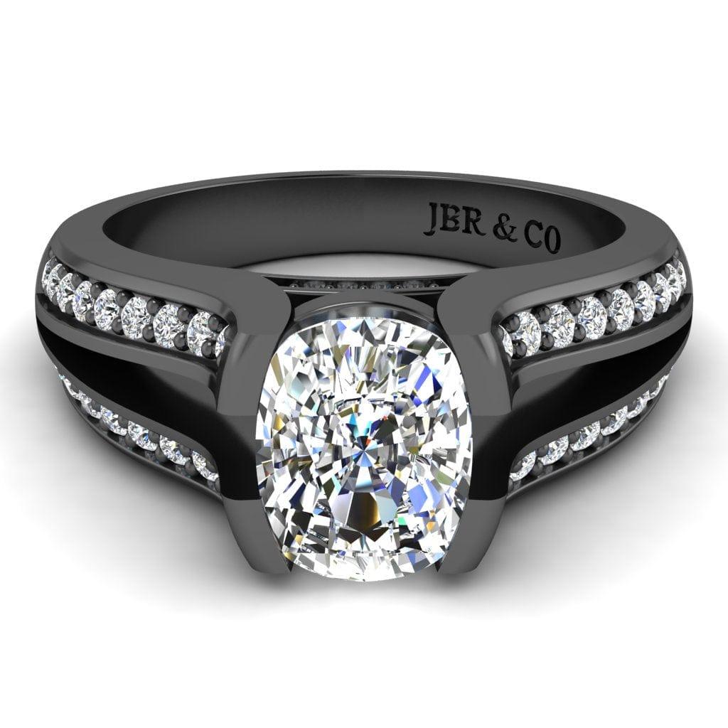 JBR Split Shank Cushion Cut Sterling Silver Ring - JBR Jeweler