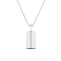 JBR Square Edge Diamond Dog Tag Pendant In Sterling Silver - JBR Jeweler