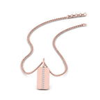 JBR Square Edge Diamond Dog Tag Pendant In Sterling Silver - JBR Jeweler