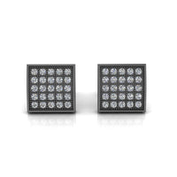 JBR Square Round Stud Earrings for Men and Women in Sterling Silver - JBR Jeweler