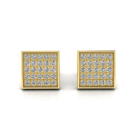 JBR Square Round Stud Earrings for Men and Women in Sterling Silver - JBR Jeweler