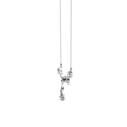 JBR Stalk Dewdrops Pear Cut Diamonds Sterling Silver Necklace - JBR Jeweler