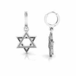 JBR Star of David Sterling Silver Women Earrings - JBR Jeweler