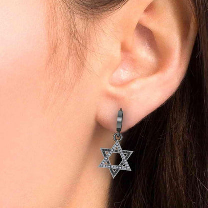 JBR Star of David Sterling Silver Women Earrings - JBR Jeweler