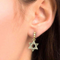 JBR Star of David Sterling Silver Women Earrings - JBR Jeweler