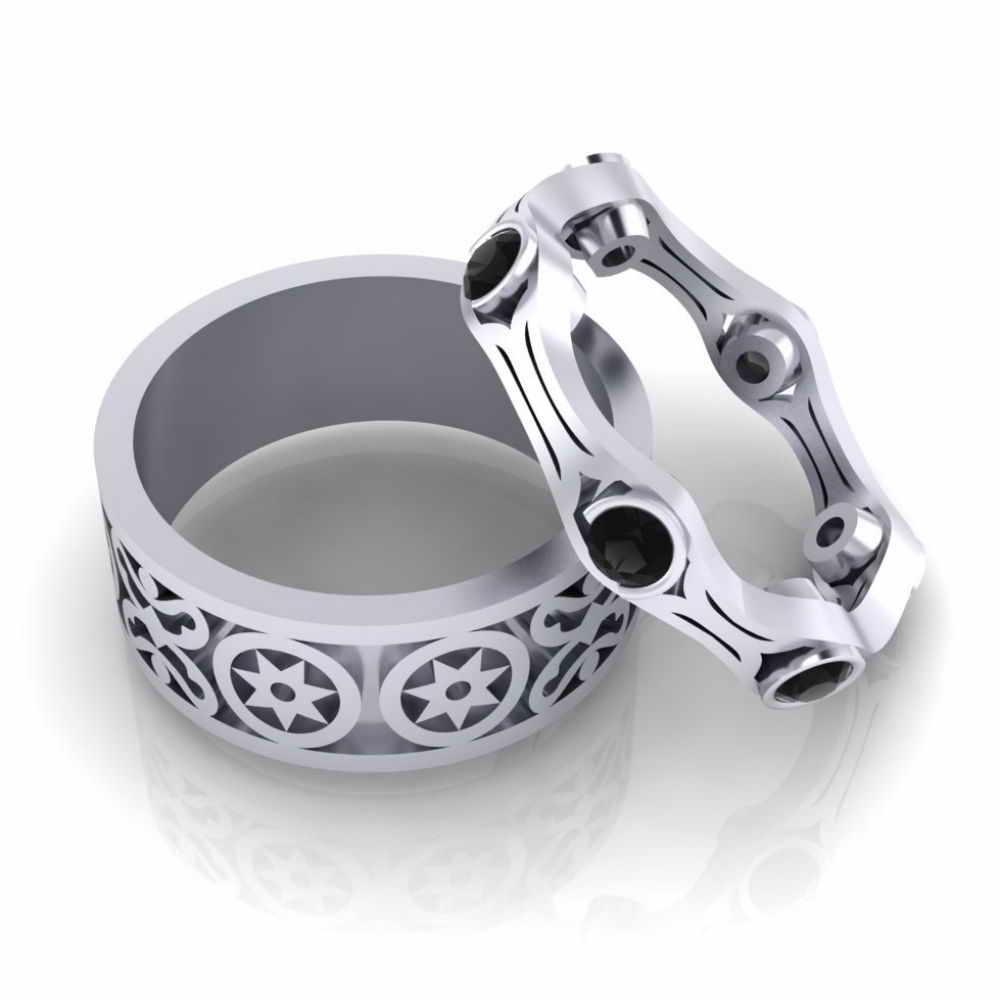 JBR Sterling Silver Couple Band Set - JBR Jeweler