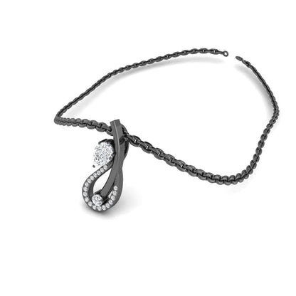 JBR Swans Pear Cut Sterling Silver Pendant Necklace - JBR Jeweler