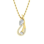 JBR Swans Pear Cut Sterling Silver Pendant Necklace - JBR Jeweler