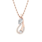 JBR Swans Pear Cut Sterling Silver Pendant Necklace - JBR Jeweler