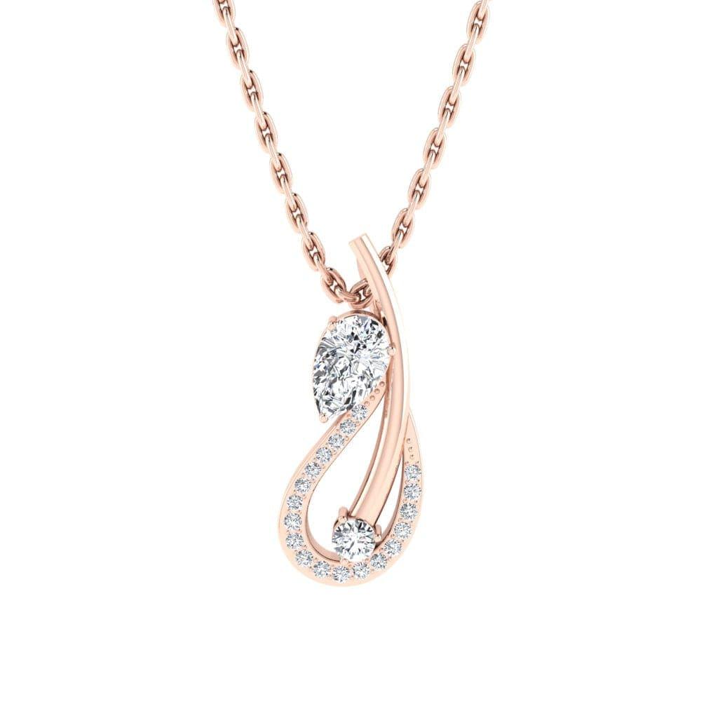 JBR Swans Pear Cut Sterling Silver Pendant Necklace - JBR Jeweler