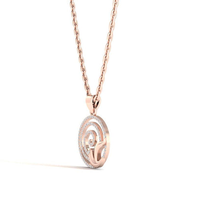 JBR Swirling Sparrow Round Cut Sterling Silver Necklace - JBR Jeweler