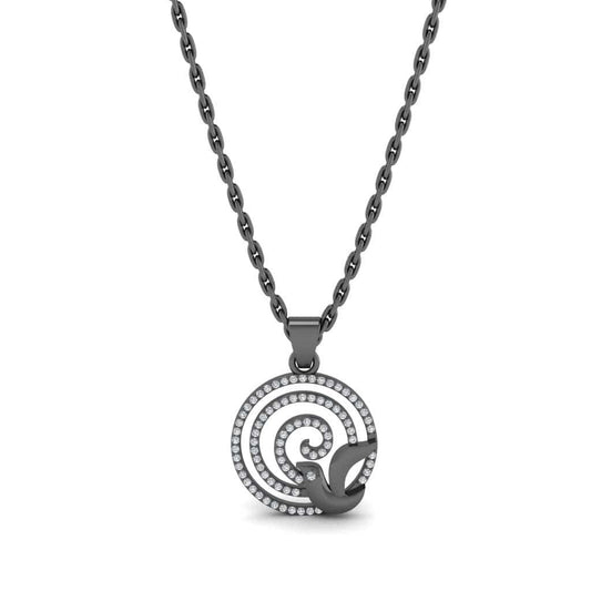 JBR Swirling Sparrow Round Cut Sterling Silver Necklace - JBR Jeweler