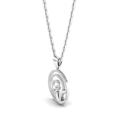 JBR Swirling Sparrow Round Cut Sterling Silver Necklace - JBR Jeweler