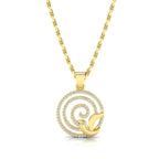 JBR Swirling Sparrow Round Cut Sterling Silver Necklace - JBR Jeweler