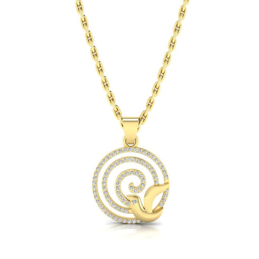 JBR Swirling Sparrow Round Cut Sterling Silver Necklace - JBR Jeweler