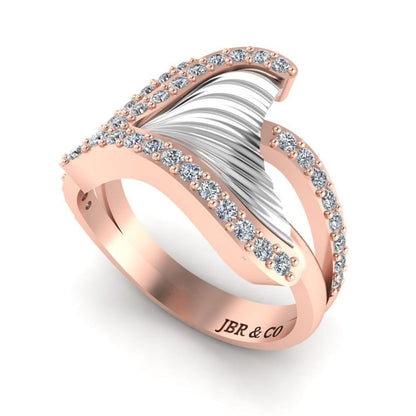 JBR Tail Fin Bypass Wedding Ring in Sterling Silver - JBR Jeweler